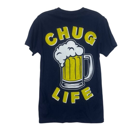 Chug Life Beer Mug Graphic Tshirt Mens Small Blue Delta Apparel - Picture 2 of 9
